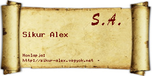 Sikur Alex névjegykártya